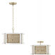Lola 4 Light 16 inch Flat White and Matte Brass Semi-Flush Mount Ceiling Light, Convertible Dual Mount