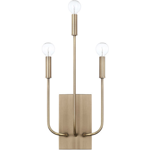 Zander 3 Light 9 inch Aged Brass ADA Sconce Wall Light