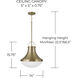 Arlo 1 Light 14 inch Aged Brass Pendant Ceiling Light