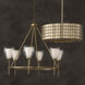 Joss 6 Light 34.5 inch Aged Brass Chandelier Ceiling Light