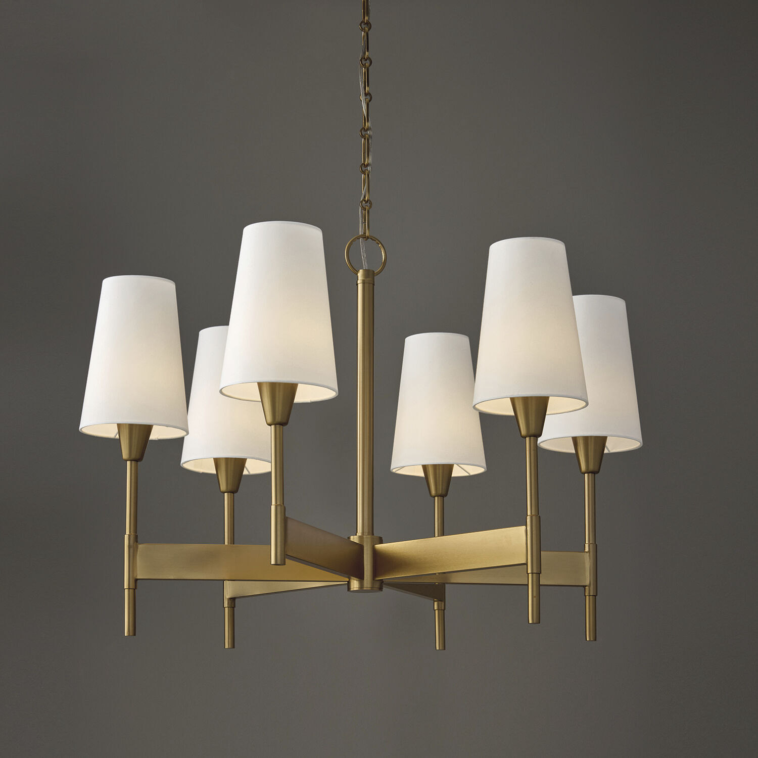 Leland 6 Light 32 inch Aged Brass Chandelier Ceiling Light
