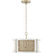 Lola 4 Light 16 inch Flat White and Matte Brass Semi-Flush Mount Ceiling Light, Convertible Dual Mount