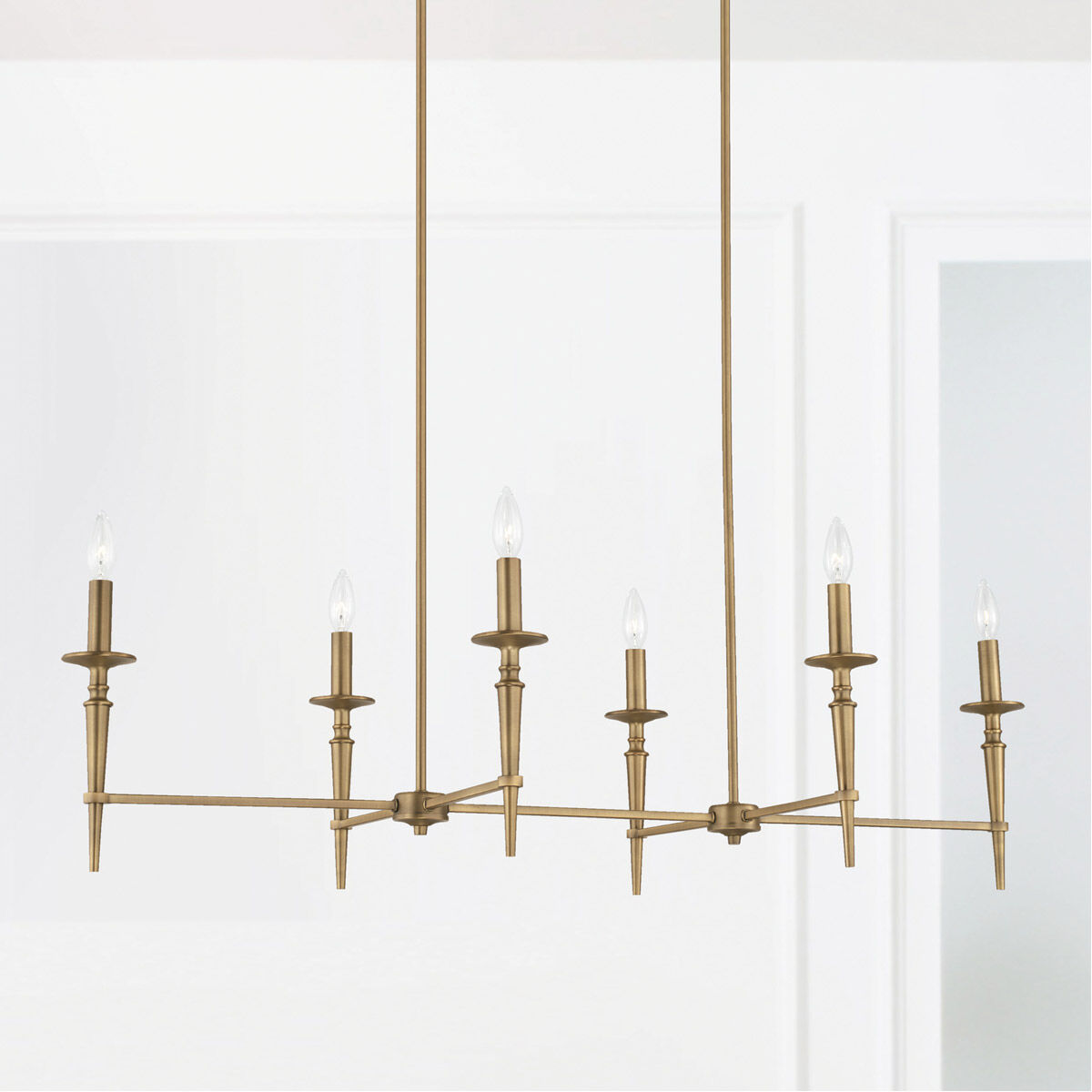Abbie 6 Light 48 inch Aged Brass Island Light Ceiling Light