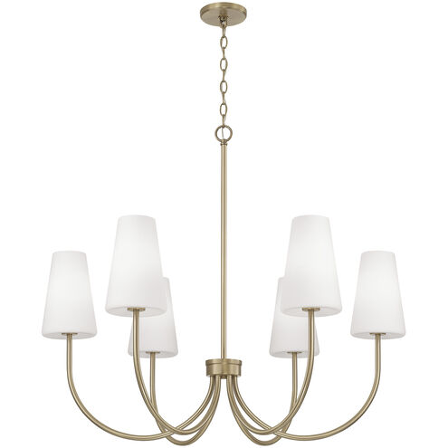 Averitt 6 Light 37.25 inch Aged Brass Chandelier Ceiling Light