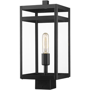 Nuri 1 Light 17.5 inch Black Outdoor Post Mount Fixture