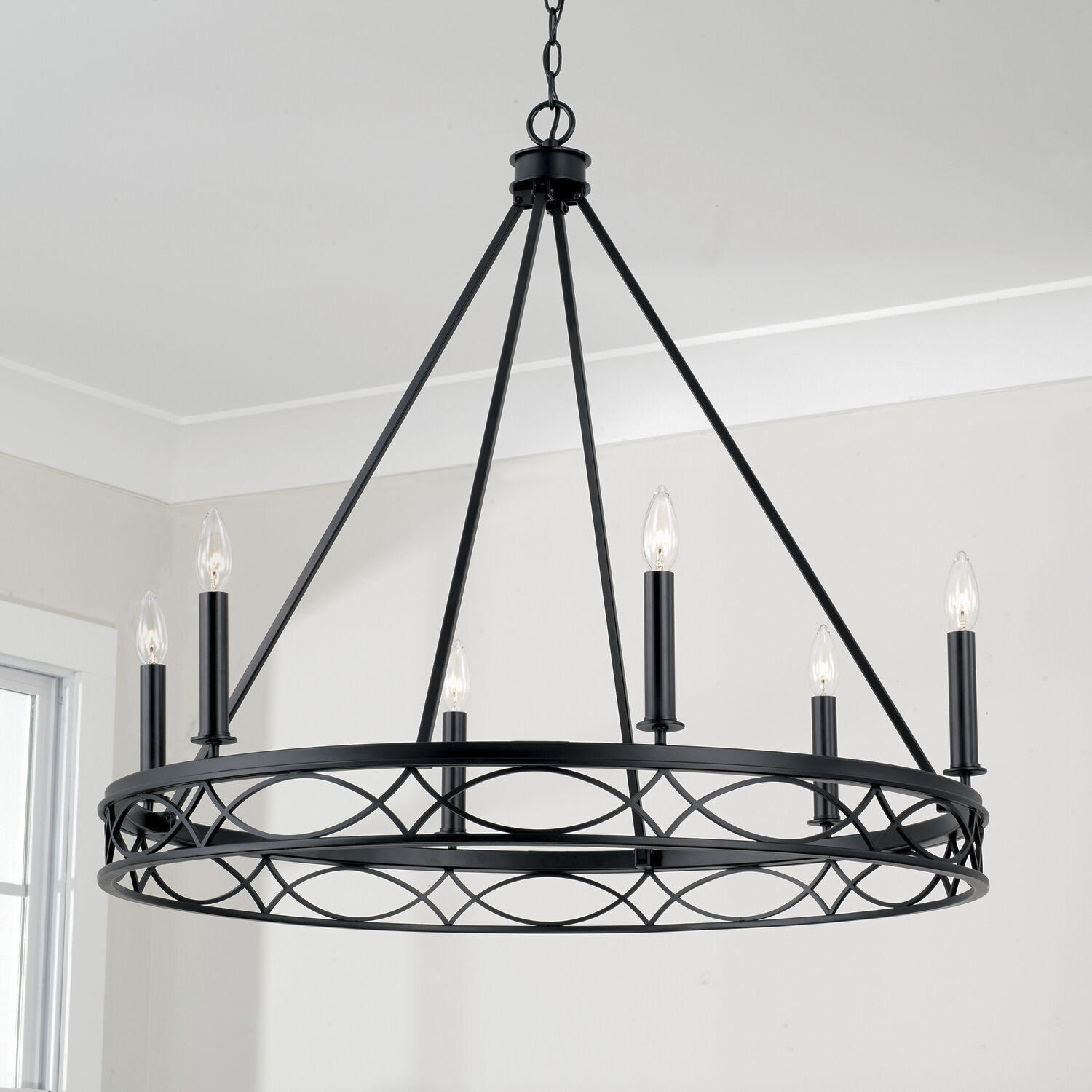 Avery 6 Light 32 inch Matte Black Chandelier Ceiling Light