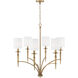 Abbie 6 Light 31 inch Aged Brass Chandelier Ceiling Light