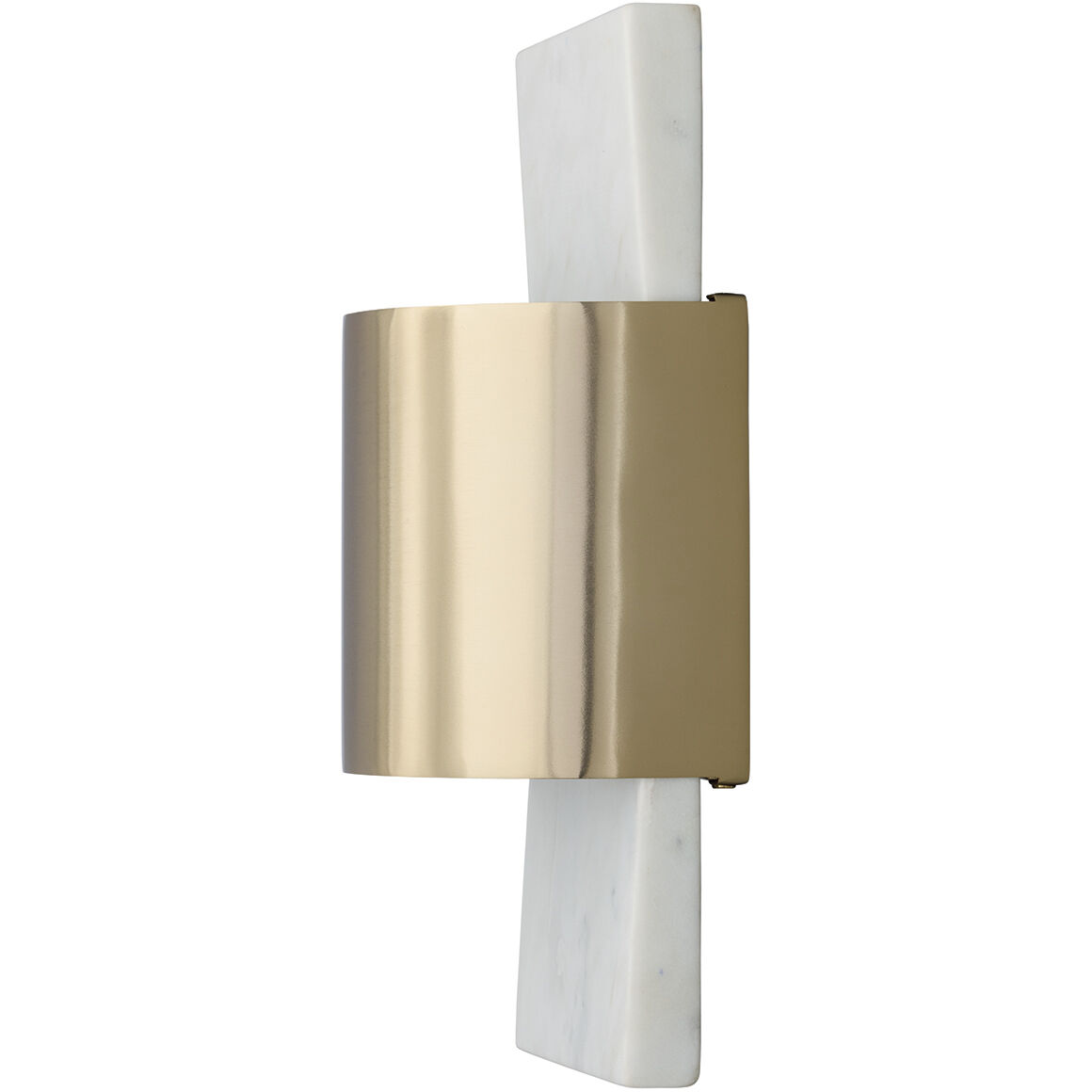 Sidney LED 6.25 inch White Marble and Matte Brass Sconce Wall Light
