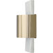 Sidney LED 6.25 inch White Marble and Matte Brass Sconce Wall Light
