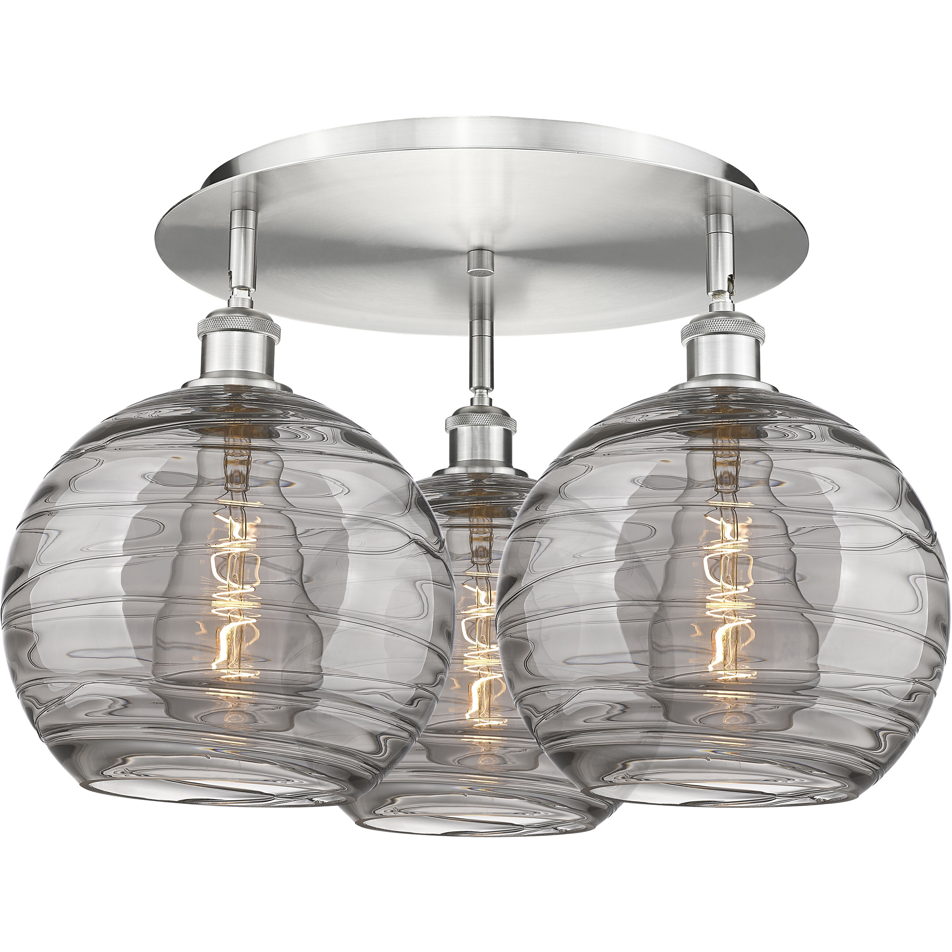 Ballston Athens Deco Swirl 3 Light 21.75 inch Flush Mount