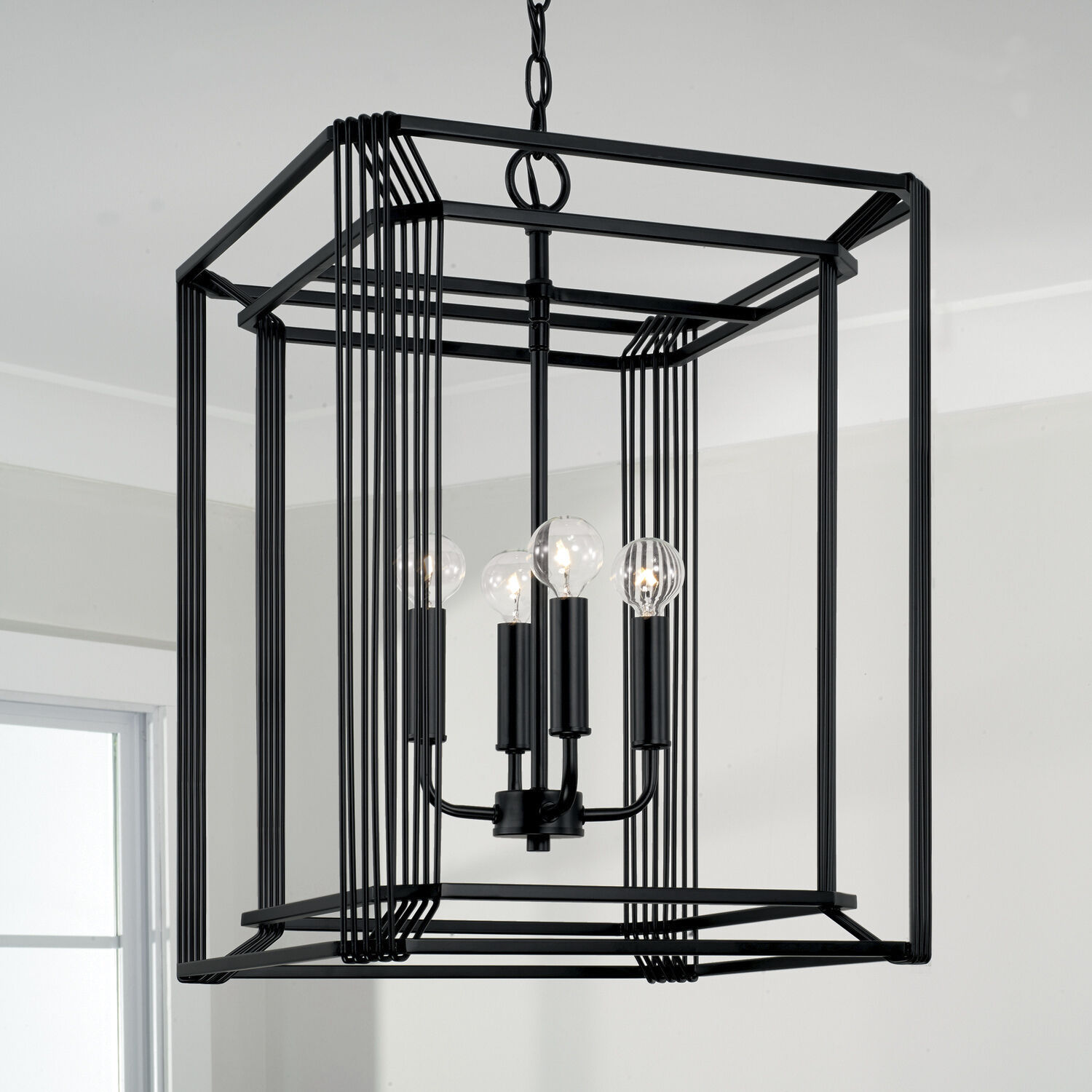 Lennon 4 Light 16 inch Matte Black Foyer Ceiling Light