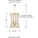 Bianca 4 Light 20 inch Bleached Natural Rope and Patinaed Brass Foyer Light Ceiling Light
