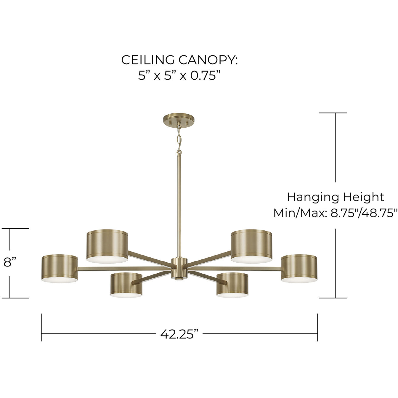 Henley LED 42.25 inch Aged Brass Chandelier Ceiling Light