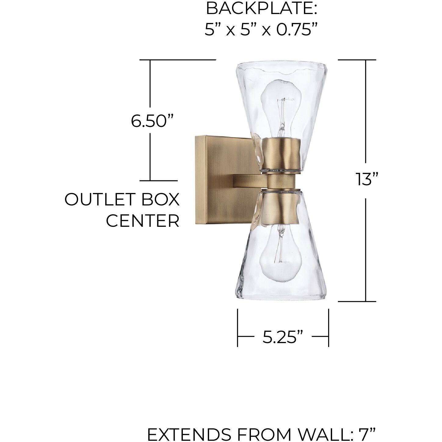 Lyra 2 Light 5 inch Aged Brass Sconce Wall Light