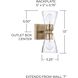 Lyra 2 Light 5 inch Aged Brass Sconce Wall Light