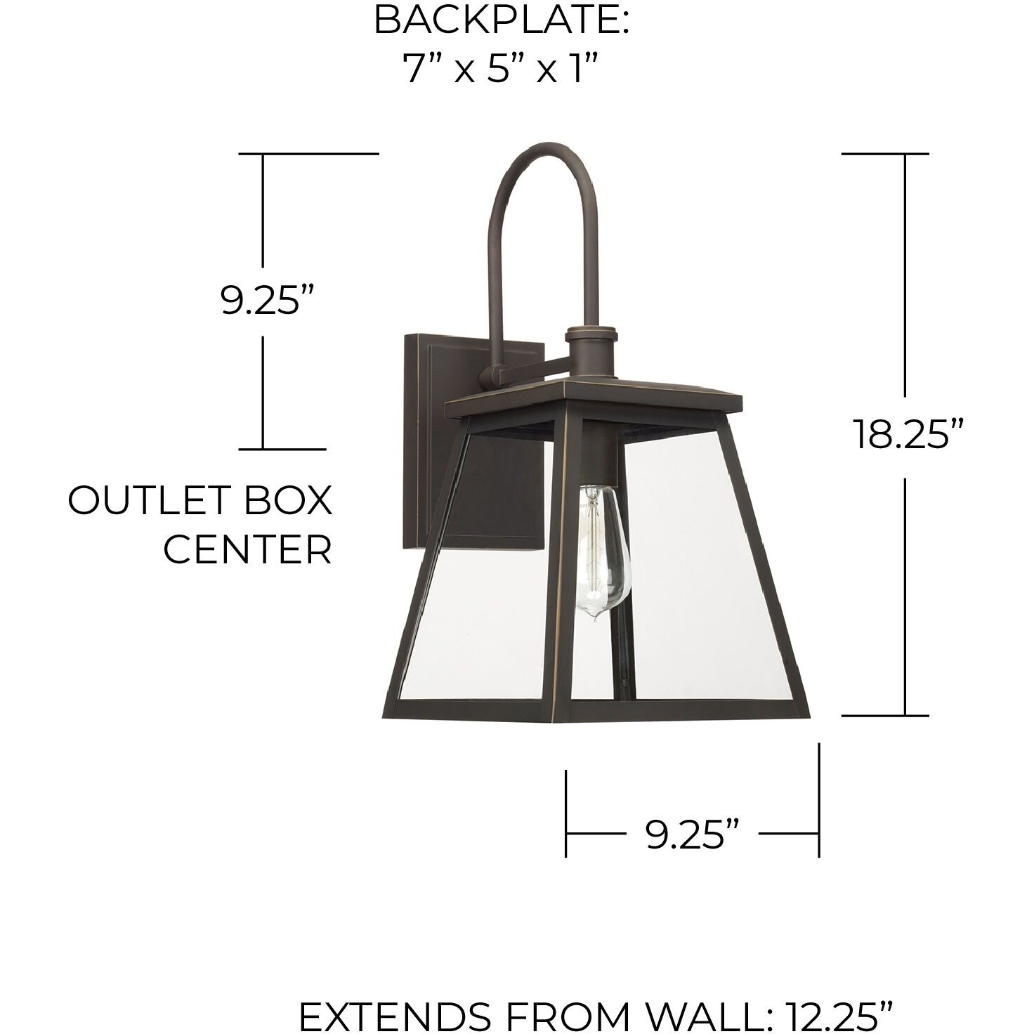 Belmore 1 Light 18 inch Oiled Bronze Outdoor Wall Lantern