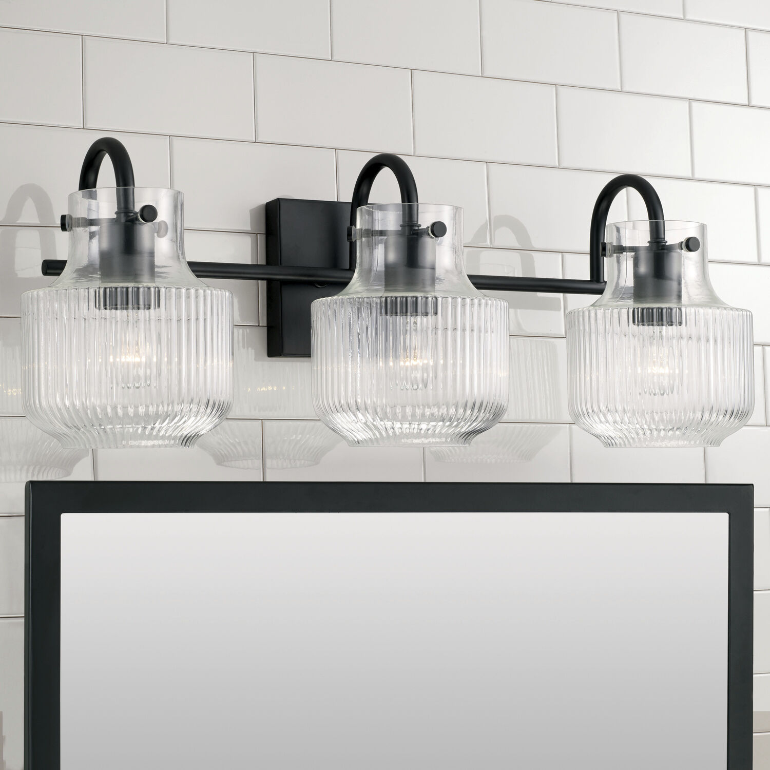 Nyla 3 Light 24 inch Matte Black Vanity Light Wall Light