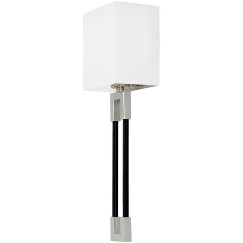 Bleeker 1 Light 6 inch Polished Nickel and Black ADA Sconce Wall Light