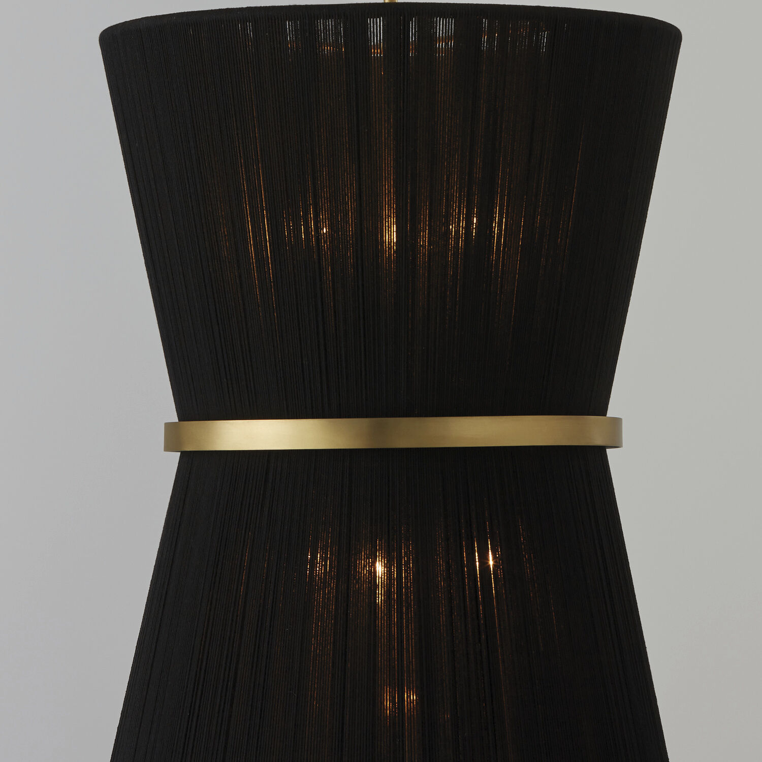 Cecilia 6 Light 20 inch Black Rope and Patinaed Brass Foyer Light Ceiling Light