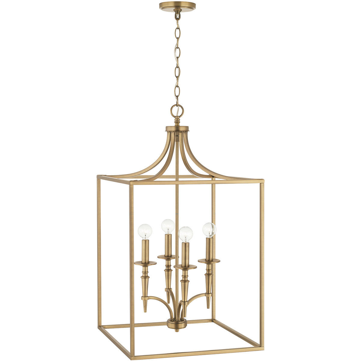 Abbie 4 Light 18 inch Aged Brass Foyer Light Ceiling Light