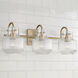 Nyla 3 Light 24 inch Aged Brass Vanity Light Wall Light