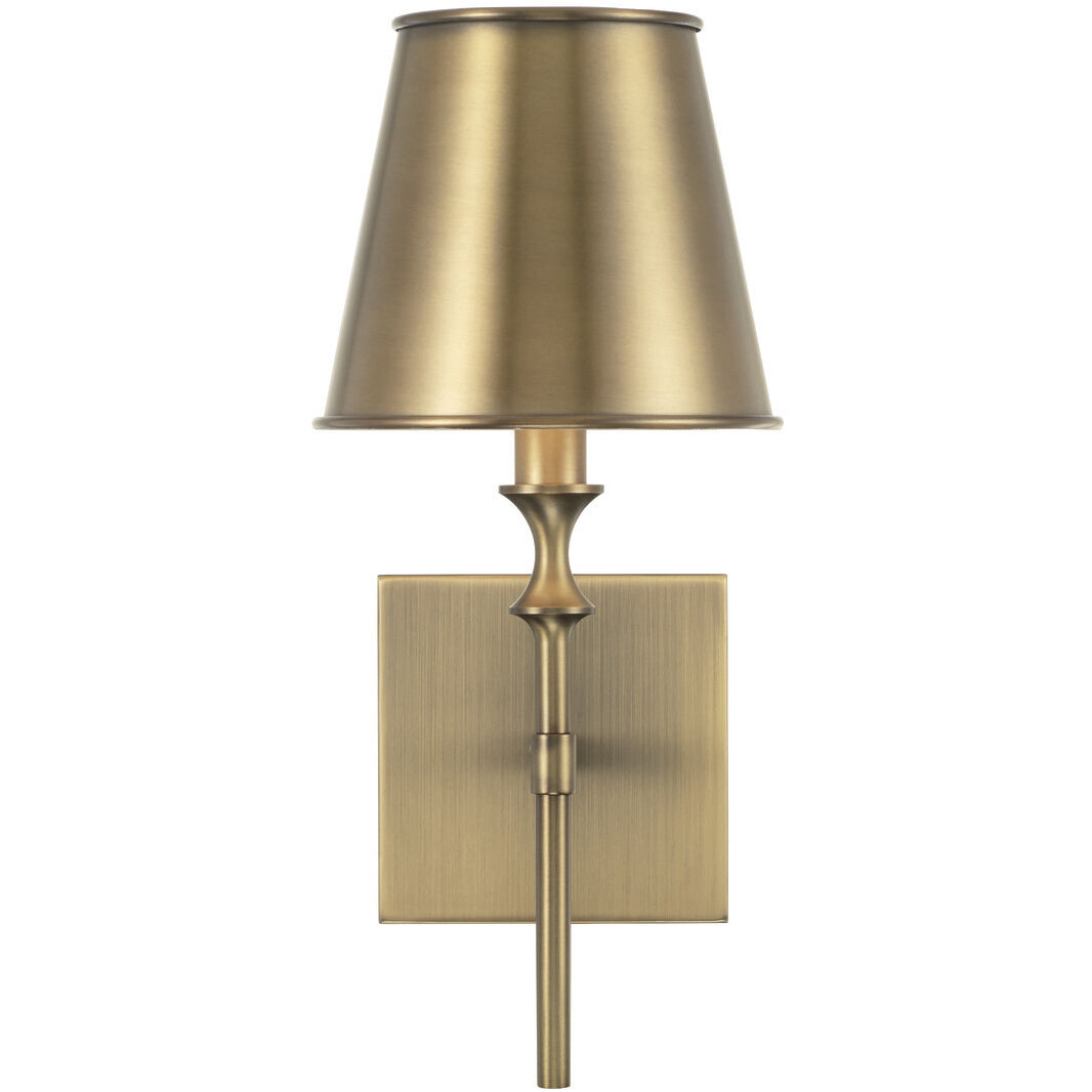 Whitney 1 Light 6.5 inch Aged Brass Sconce Wall Light