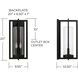 Kent 2 Light 20 inch Black Outdoor Wall Lantern