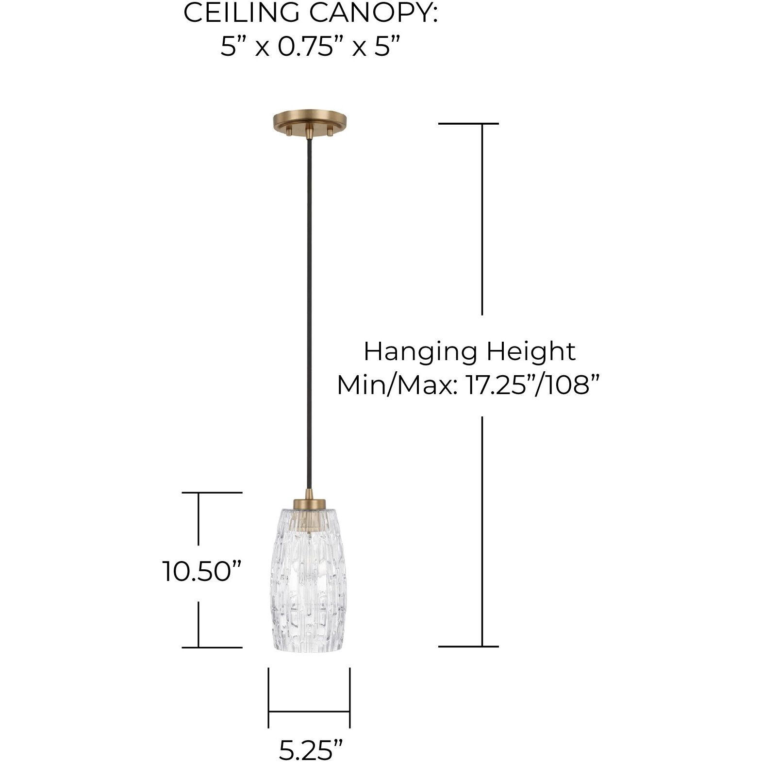 Casper 1 Light 5.25 inch Aged Brass Pendant Ceiling Light