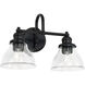 Baxter 2 Light 16 inch Matte Black Vanity Light Wall Light