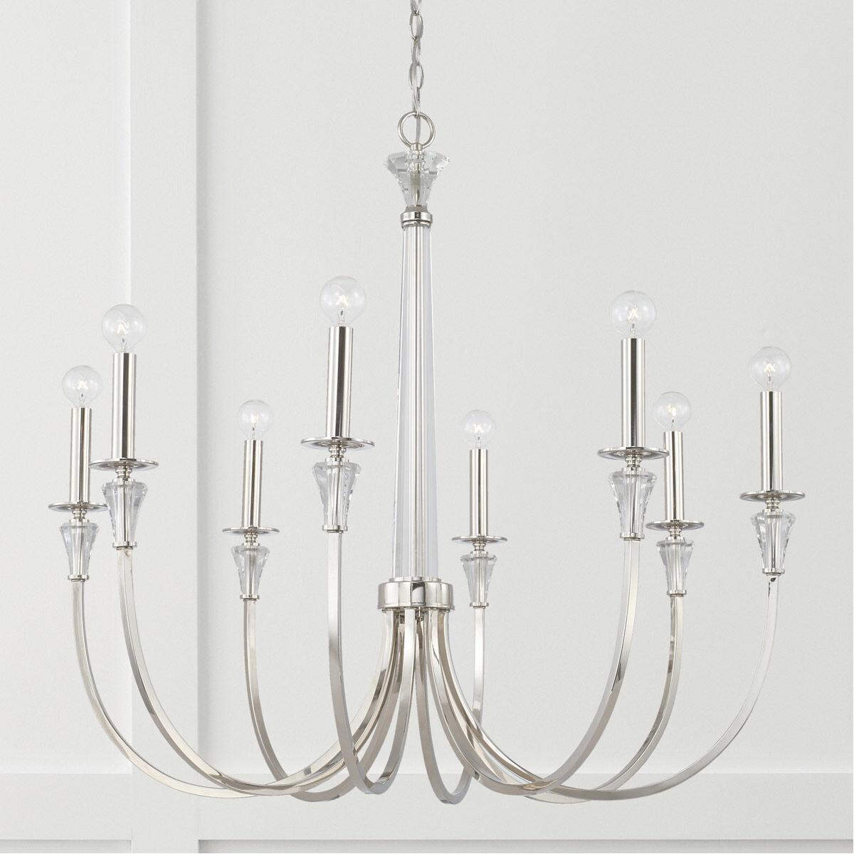 Laurent 8 Light 36 inch Polished Nickel Chandelier Ceiling Light