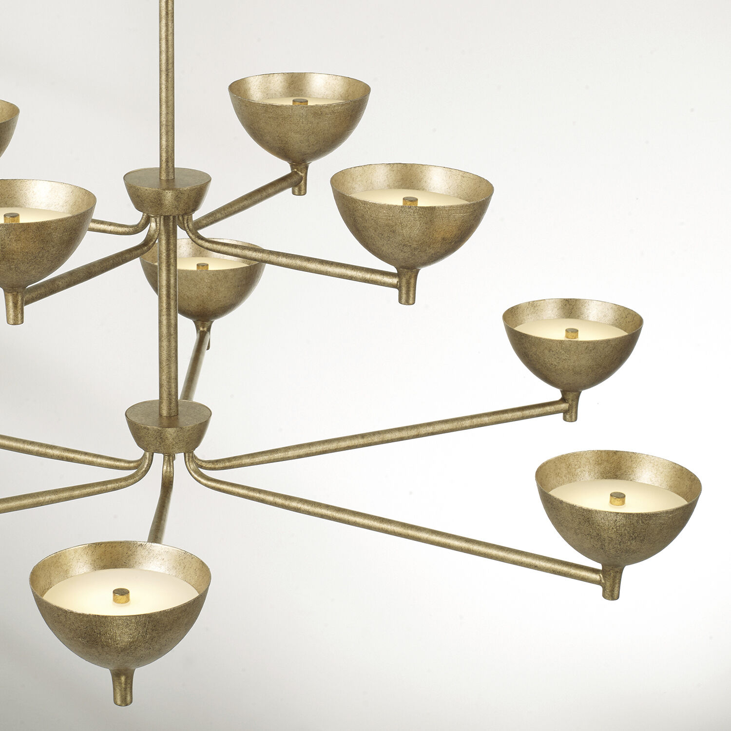 Francesca LED 43 inch Feathered Gold Chandelier Ceiling Light