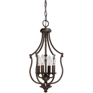 Leigh 4 Light 10.5 inch Burnished Bronze Foyer Ceiling Light, Convertible Dual Mount