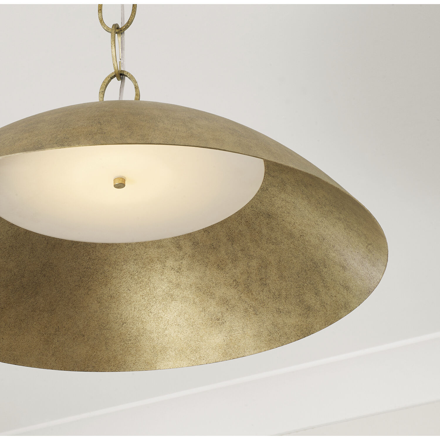 Francesca LED 24 inch Feathered Gold Pendant Ceiling Light