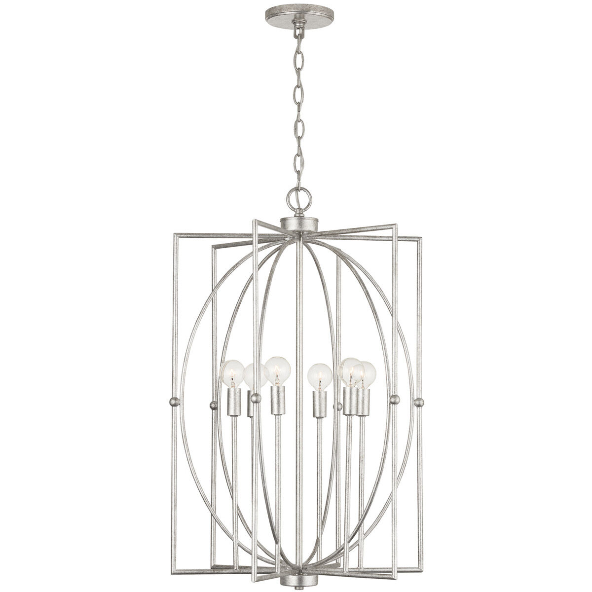 Oran 6 Light 19 inch Antique Silver Foyer Ceiling Light
