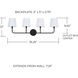 Dawson 4 Light 35 inch Matte Black Vanity Light Wall Light