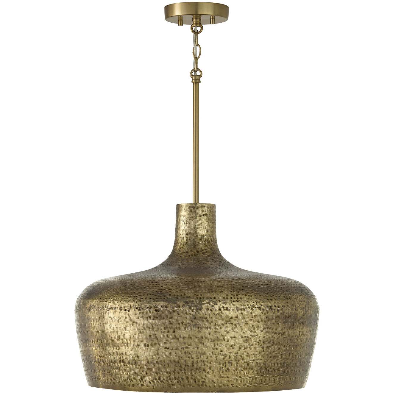 Myriah 1 Light 19.5 inch Tibetan Hammered Brass Pendant Ceiling Light