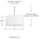 Loft 4 Light 24 inch Matte Nickel Pendant Ceiling Light in White Fabric Shade, Convertible Dual Mount