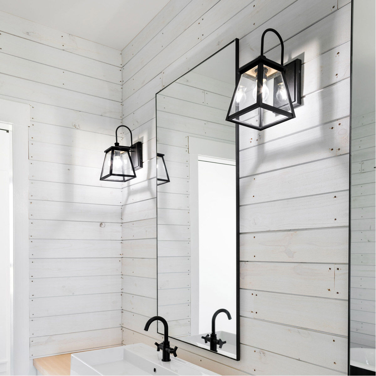 Belmore 1 Light 15 inch Black Outdoor Wall Lantern