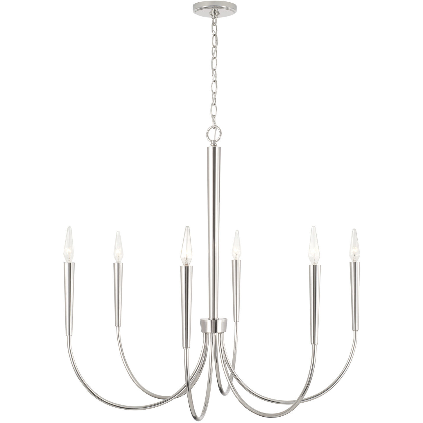 Holden 6 Light 33 inch Polished Nickel Chandelier Ceiling Light