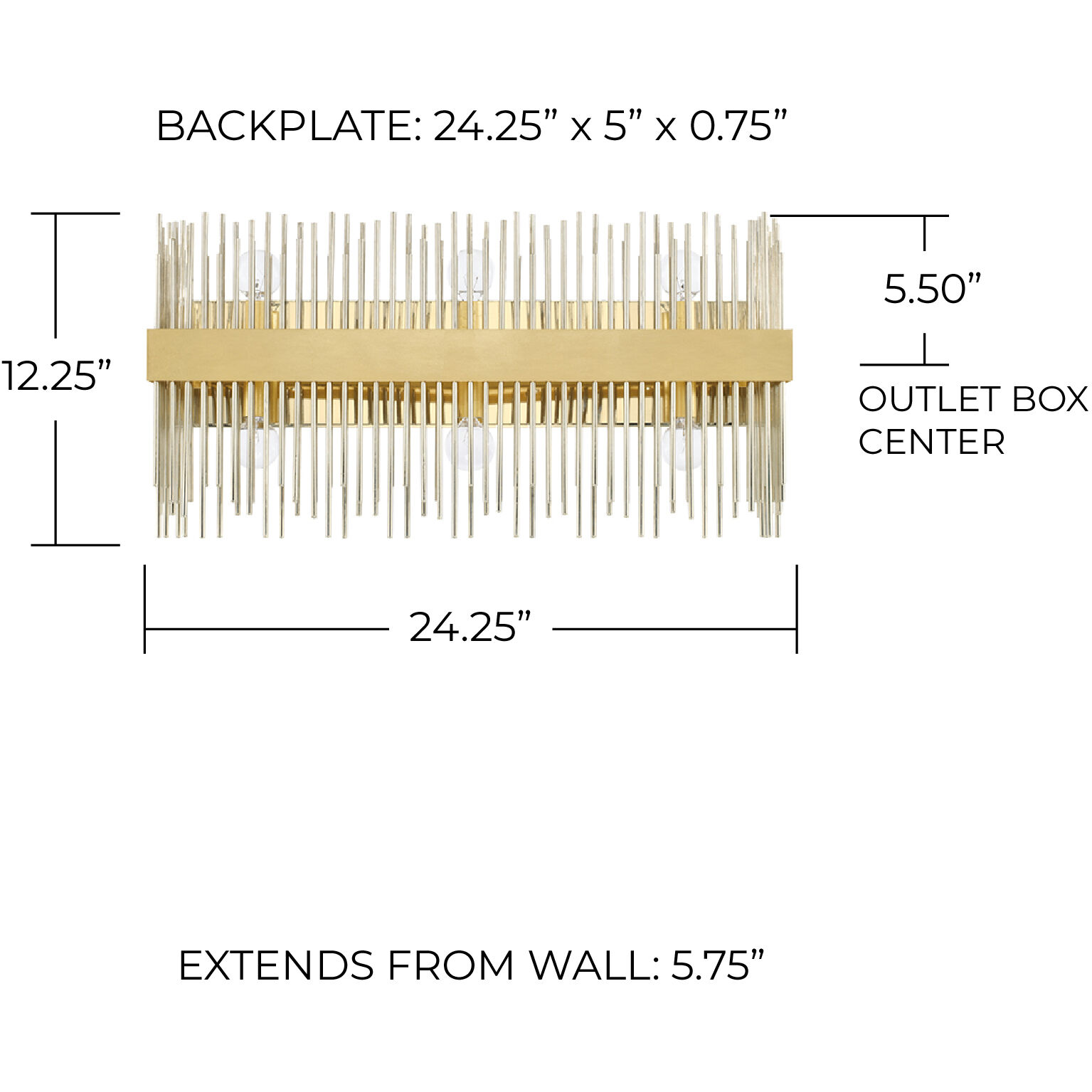 Lena 6 Light 24 inch Fire and Ice Vanity Light Wall Light