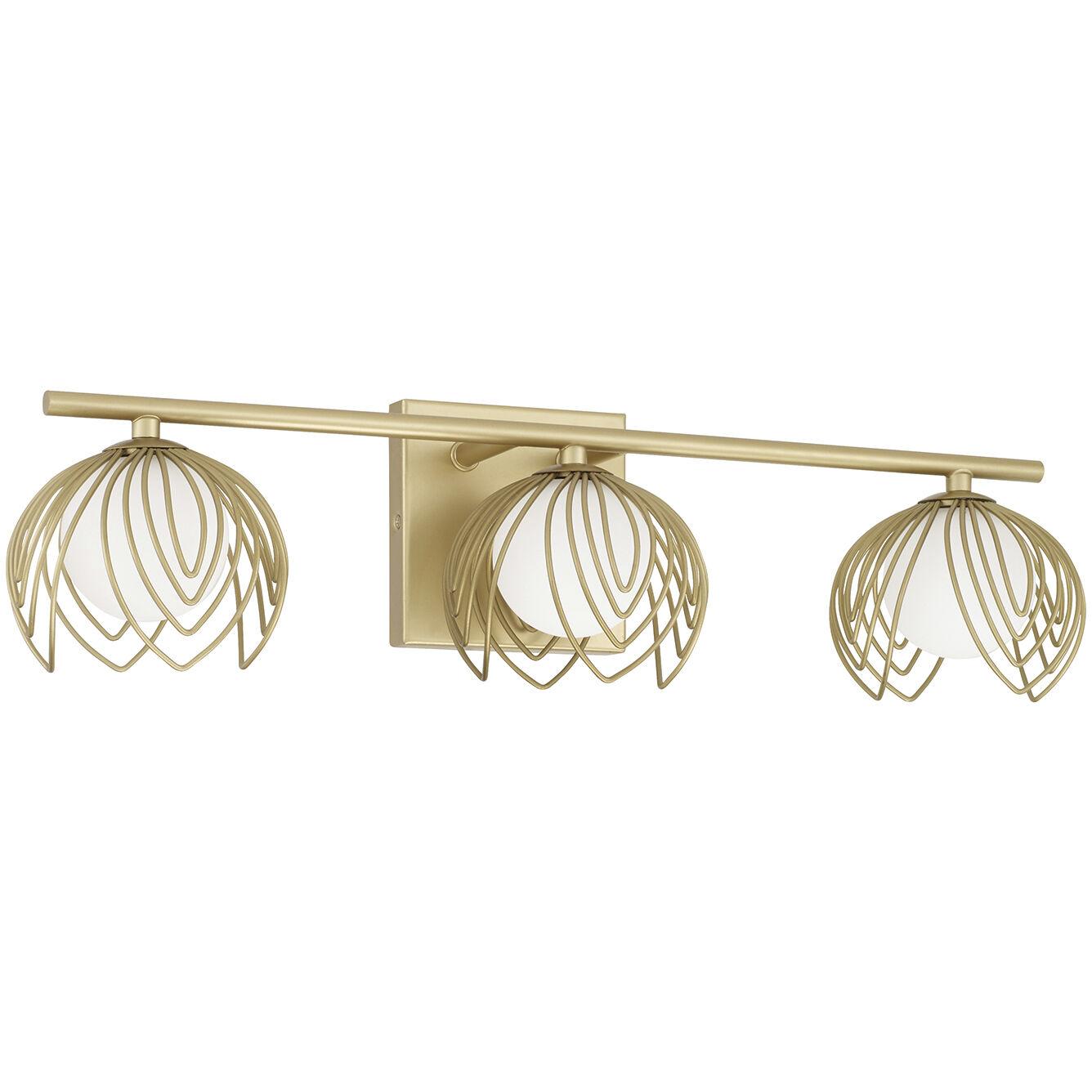 Flora 3 Light 22.75 inch Buffed Gold Vanity Light Wall Light