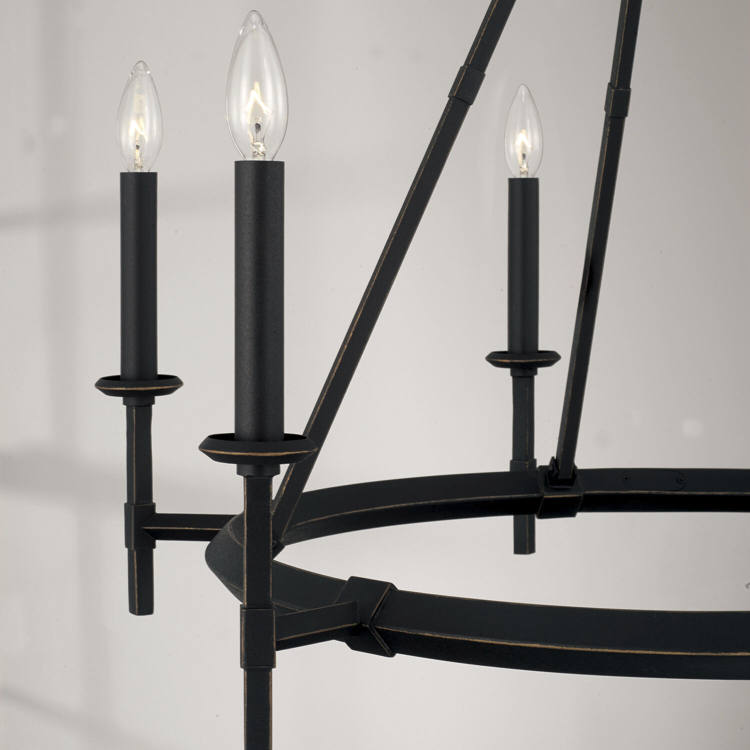Ogden 6 Light 33 inch Brushed Black Iron Chandelier Ceiling Light