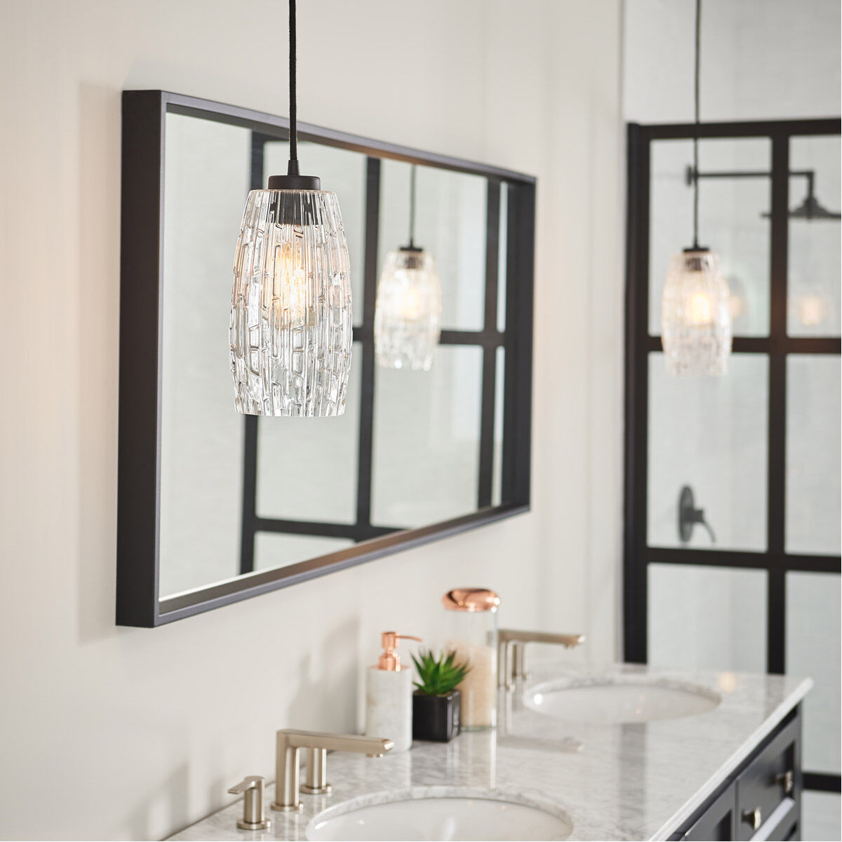 Casper 1 Light 5.25 inch Black Iron Pendant Ceiling Light