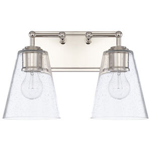 Murphy 2 Light 14.75 inch Polished Nickel Vanity Light Wall Light in Clear Seeded