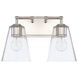Murphy 2 Light 14.75 inch Polished Nickel Vanity Light Wall Light in Clear Seeded