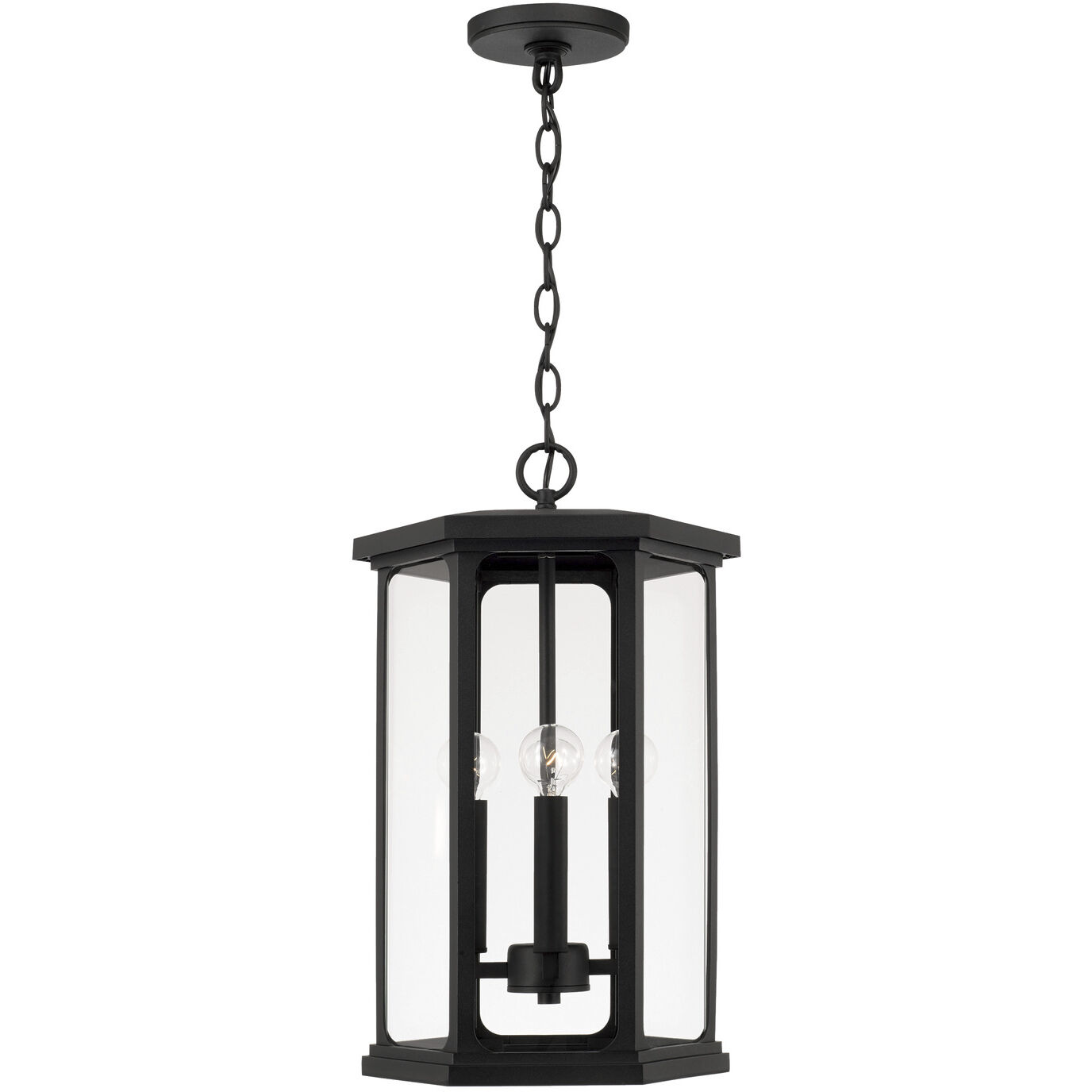 Walton 4 Light 12 inch Black Outdoor Hanging Lantern