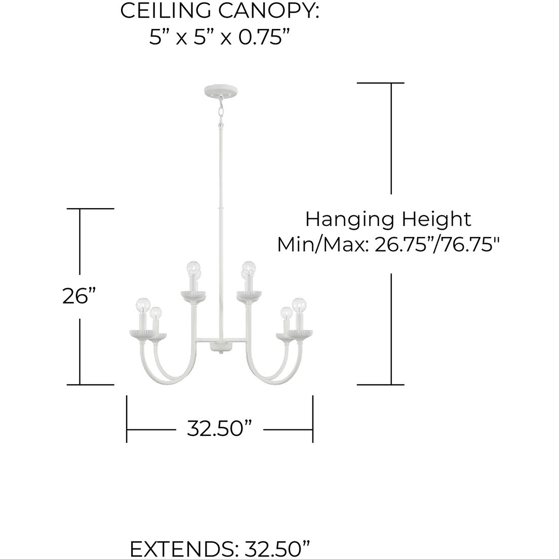 Mallory 8 Light 32.5 inch Ceramic White Chandelier Ceiling Light