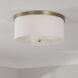 Midtown 3 Light 15.75 inch Aged Brass Flush Mount Ceiling Light in White Fabric Shade