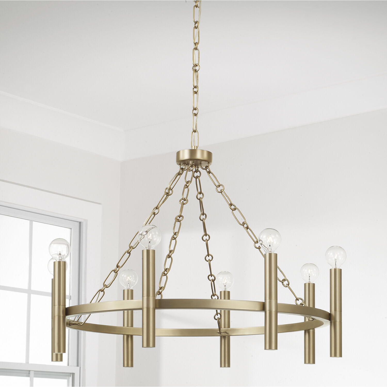 Winton 8 Light 28 inch Matte Brass Chandelier Ceiling Light