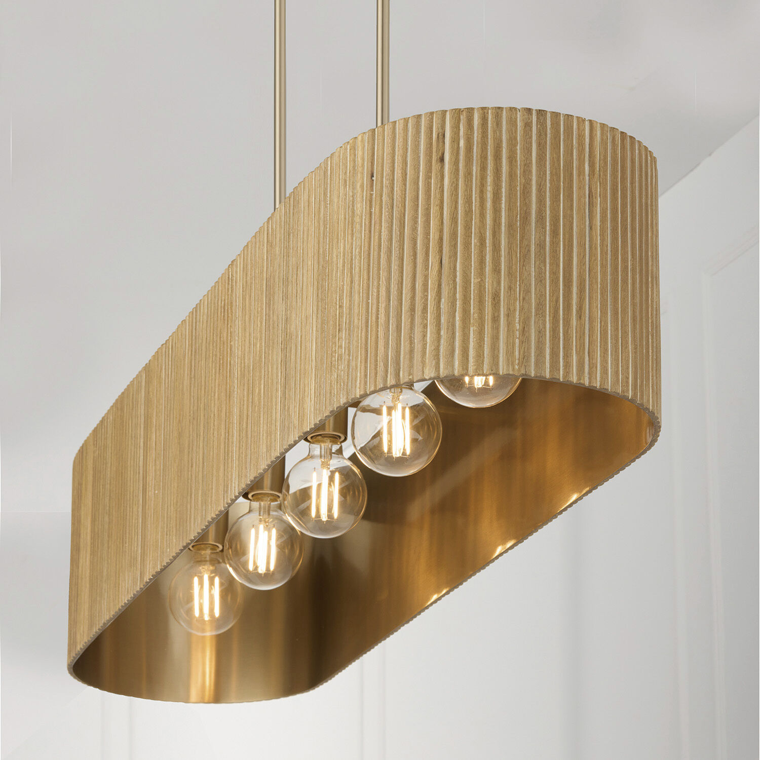 Donovan Island Light Ceiling Light in White Wash and Matte Brass